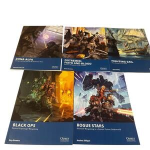Lot of 5 Osprey Wargames Paperback Books Fantasy Wargaming Rules Fleet Battles